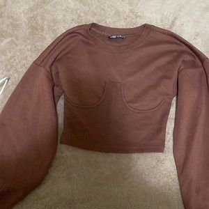 Dark brown Crop Top
